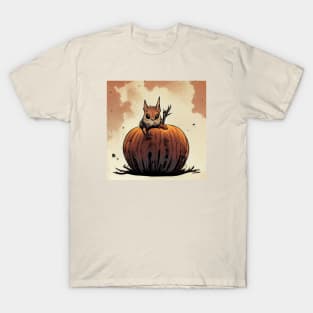 Skittish squirrel on a pumpkin T-Shirt